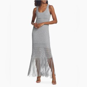 SIMKHAI Open-Stitch Fringe Maxi Dress size S